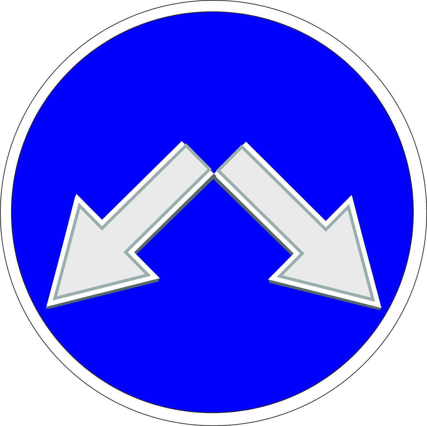 Две стороны знака. Знак 4.2.2 объезд препятствия слева. Знаки 4.2.1 - 4.2.3 "объезд препятствия". 4.2.1 Объезд препятствия справа. Дорожный знак 4.2.3 объезд препятствия справа или слева.